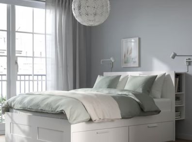 IKEA King (202x152cm) bed, storage, premium hybrid mattress