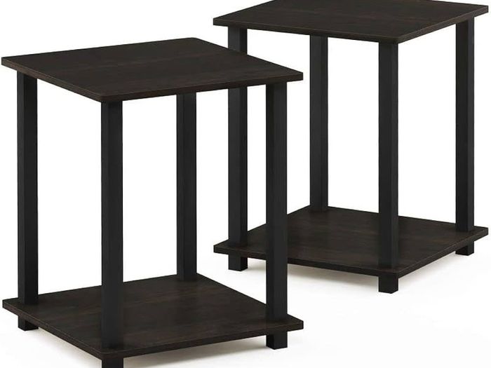 MULTIPLE COLOURS AVAILABLE | Simplistic 2-Pack End Table, Side Table, Nightstand, Dark Walnut, 39.6 x 39.6 cm (2-Pack)