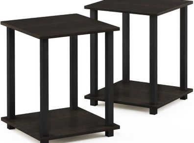 MULTIPLE COLOURS AVAILABLE | Simplistic 2-Pack End Table, Side Table, Nightstand, Dark Walnut, 39.6 x 39.6 cm (2-Pack)