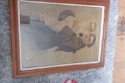 Antique  St Anthony Framed Lithograph  Print
