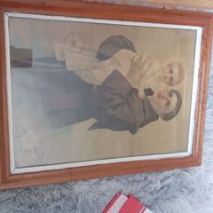 Antique  St Anthony Framed Lithograph  Print