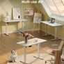 Standing Desk, Small Height Adjustable Desk with 3 Memory Heights 100cm Electric Sit Stand Table for Home Office Workstation, Compact Rising Computer Table for Small Spaces, White Image 2