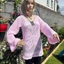Handmade Crochet Tunic Sweater Soft Pink Image 3