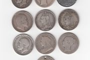 G.B. 10 x 92.5% Silver Coins, 10 x Shilling,1/-, ( no.G28)