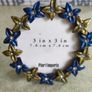 Set of 2 Jeweled Enamel/Rhinestone Floral Picture Frames Gold/Blue Image 3