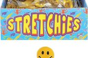 10 x Stretchy Smile Men Yellow Stretch Stretchies Kids Party Favour Loot Bag Filler Lucky Dip for Boys and Girls