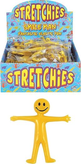 10 x Stretchy Smile Men Yellow Stretch Stretchies Kids Party Favour Loot Bag Filler Lucky Dip for Boys and Girls