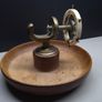 Antique English Table Nutcracker With Wooden Tray Base Image 4