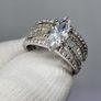 Sterling silver Sz (O) White Cubic Zirconia Ring in Rhodium Overlay Sterling Silver Image 3