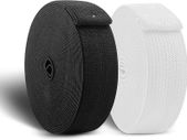 Elastic Sewing Bands Set of 2 16.4 Feet Long 0.79 Wide Lifetime Guaranteed Stretchable Polyester Material, Knitting Accessories, Strong Straps for Clothes, Pants - Black and White