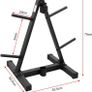 Barbell & Weight Plate Storage Rack 4 Barbell Holders Olympic Barbell Compatible Heavy Duty Steel Construction for Home Gym | Black Image 6