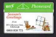 1991 United Kingdom 5 unit British Telecom  Christmas '91 Fork Lift Truck - BT Collectors Club (Landis &amp; Gyr) Phone card
