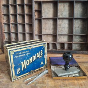 Complete Antique French La Mondiale Printing Kit