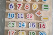 Wooden board with numbers
