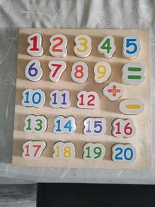 Wooden board with numbers