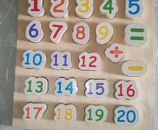 Wooden board with numbers
