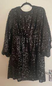 Gallery Sequin black dress size 16