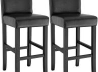 main image for ad Set of 2 Bar Stools with Backrest Black  - Free Delivery Nationwide