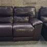 3 Seater Brown Leather Recliner Sofa Image 2