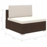 8 Piece Garden Lounge Set with Cushions Poly Rattan Brown Image 9
