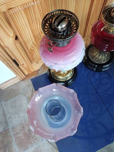 Antique oil lamps in very good condition. 305 each