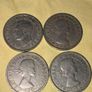Four Great Britain Pre-Decimal Two Shillings Florin Coins (1950-1966) Image 2