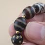 Vintage Himalayan Tibetan Dzi Agate Beads 2-Eyes Bracelet with Dotted Quartz Image 9