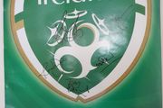 Ireland football poster signed by six ex players