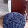 Navy knitted Footstool Image 4