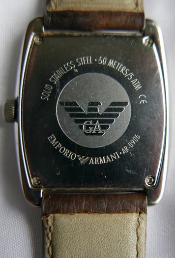 Vintage EMPORIO ARMANI Analog Leather Brown Watch 50 meters/5 ATM