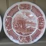 Vintage Set of Six Brown and White Fair Winds, Historical Scenes of Chinese Export to America - "The George Washington at Anchor" Salad Plates by Alfred Meakin Image 6