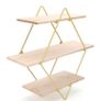 BRAND NEW Wall Mounted Metal Diamond Floating Shelves Wooden Holder Rack Storage Shelf for Bedroom Livingroom Office Organizer Decor Image 4