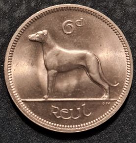 Ireland 1969 Six 6d pence coin.