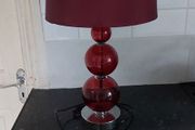 Beautiful chrome with cranberry glass table lamp