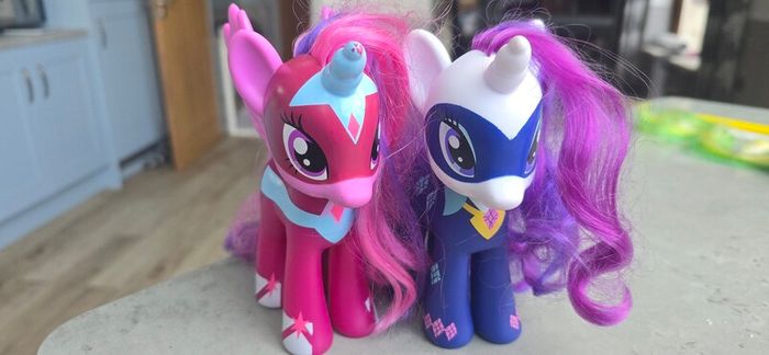 Duo 2 x Power Ponies Twilight Sparkle and Rariry Brushable Large  6inch MLP G4 My Little Pony 2016