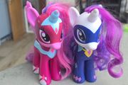 Duo 2 x Power Ponies Twilight Sparkle and Rariry Brushable Large  6inch MLP G4 My Little Pony 2016