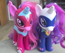Duo 2 x Power Ponies Twilight Sparkle and Rariry Brushable Large  6inch MLP G4 My Little Pony 2016