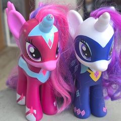 Duo 2 x Power Ponies Twilight Sparkle and Rariry Brushable Large  6inch MLP G4 My Little Pony 2016