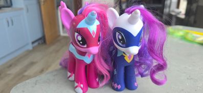 Duo 2 x Power Ponies Twilight Sparkle and Rariry Brushable Large  6inch MLP G4 My Little Pony 2016
