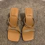 Zara Nude Diamond Square Toe Heels Image 5