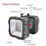 LED Waterproof Rechargeable Double Head Searchlight Handheld Flashlight Work Light Spotlight Flood Camping Camper 40W Image 3