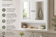 Bathroom Mirror Cabinet with Double Doors