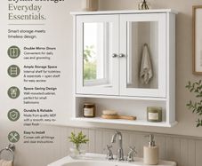 Bathroom Mirror Cabinet with Double Doors