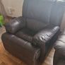 2x brown faux leather recliners Image 4