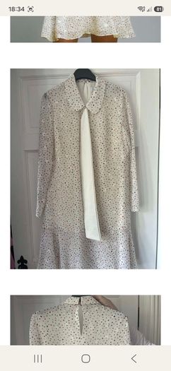 Sisters by Caroline Kilkenny  Cream & Teal Heart Print Dress