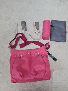 Lassig Green Label Mix 'n Match Nappy Bag in strawberry pink.