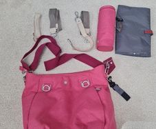 Lassig Green Label Mix 'n Match Nappy Bag in strawberry pink.