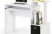 NEW SALE | Multipurpose Home Office Computer Writing Desk, Computer Desk, Study Desk, w/Bin, White/Black, 100.1 (W) x 86.6 (H) x 39.9 (D) cm