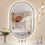 LED Bathroom Mirror 60x90cm Oval Bluetooth Speakers Antifog Makeup Bright Light Dual LED Image 9