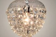 Vintage Cut Glass Basket Pendant Chandelier